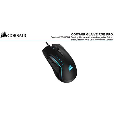 lur jeg er sulten balance Corsair Gaming GLAIVE PRO RGB Gaming Mouse - Black (CH-9302211-AP)