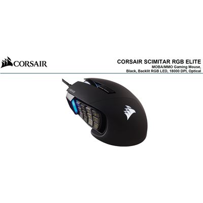 Corsair SCIMITAR RGB ELITE Black Gaming Mice, 17 (CH-9304211-AP)