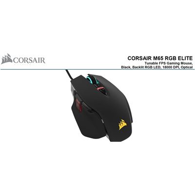 Corsair M65 RGB ELITE Tunable FPS Gaming Mouse, Black (CH-9309011-AP)