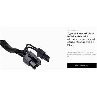 Corsair TYPE 4 SLEEVED BLACK PCI-E CABLE WITH PIGTAIL (CP-8920143)