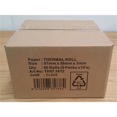 CRS TH573812 Thermal Plain Paper Roll 57x38mm eftpos Paper (15738)