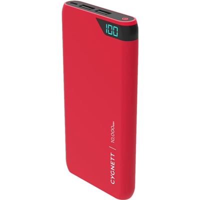 Cygnett 10,000 mAh Dual USB 2.4A Powerbank - Red (CY2504PBCHE)