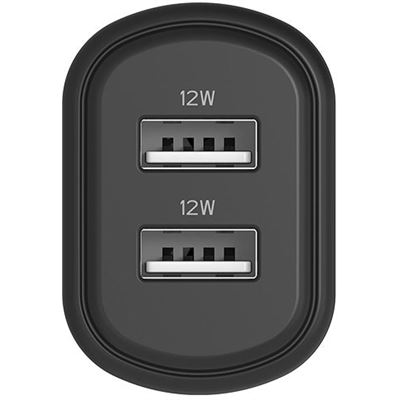 Cygnett 12W USB-A Dual Port Wall Charger - Black (CY3672PDWLCH)