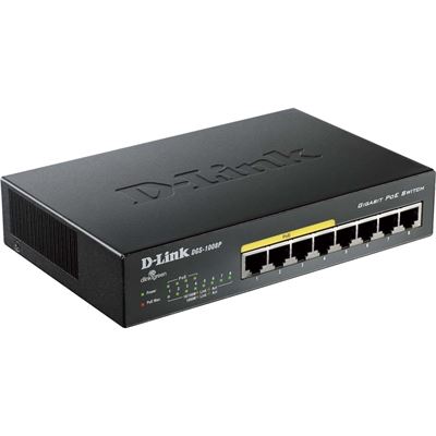 D-Link 8-Port 10/100/1000Mbps Unmanaged Switch with PoE (DGS-1008P)