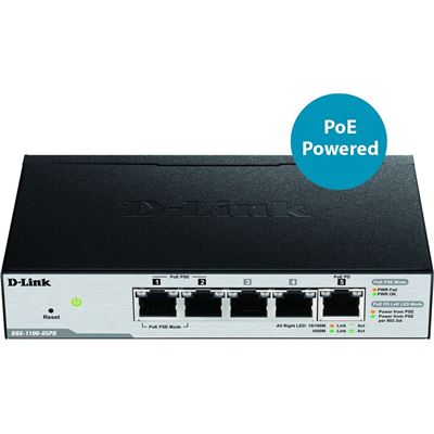 D-Link 5-Port Gigabit PoE Smart Switch with 1 PD port (DGS-1100-05PD)