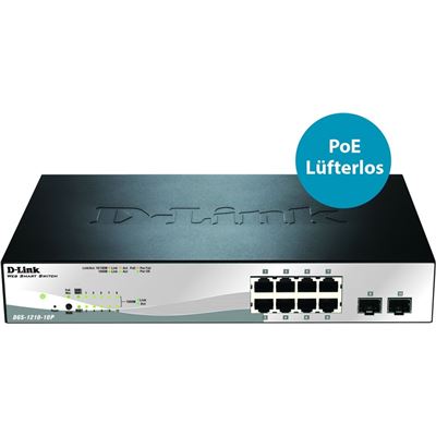 D-Link 8-Port 10/100/1000Mbps with 2-Port SFP WebSmart (DGS-1210-10P)