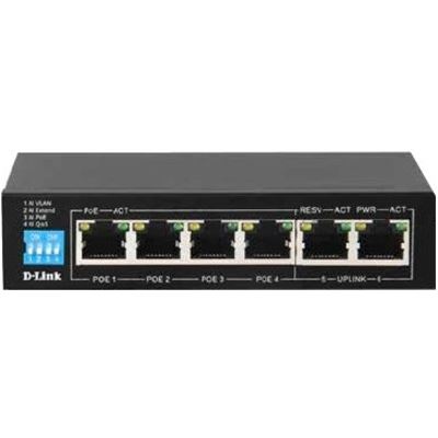 D-Link 250M 6-Port Unmanaged Gigabit Switch with 4 PoE (DGS-F1006P-E)