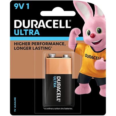 Duracell Ultra Alkaline 9V Battery long lasting Single Pack (2545247)