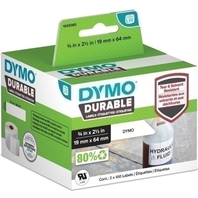 Dymo Genuine Durable LabelWriter Labels, 19mm x 64mm White (1933085)