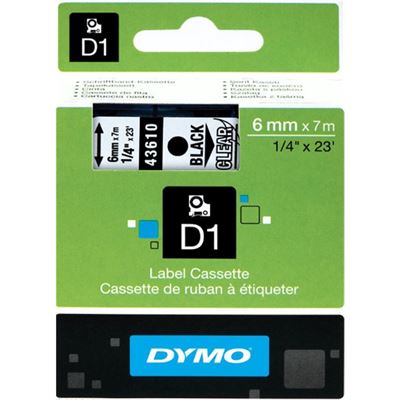 Dymo TAPE D1 6MMX7M BLK/CLR (S0720770)