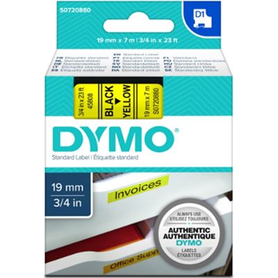 Dymo TAPE D1 19MMX7M BLK/YEL (S0720880)
