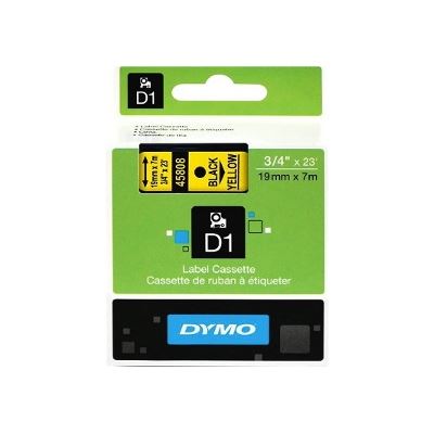 Dymo DSD45808 - Dymo Blk on Yell 19mmx7m Tape (SD45808)