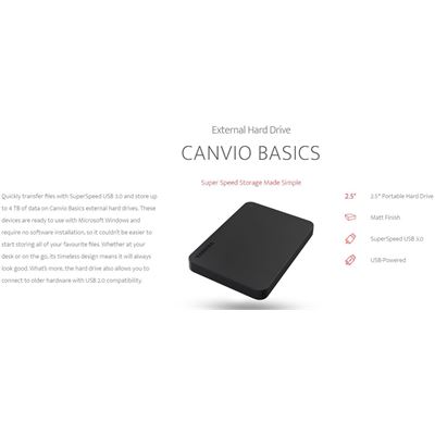 Dynabook TOSHIBA 1TB CANVIO BASIC - 2.5" PORTABLE USB (HDTB410AK3AA)