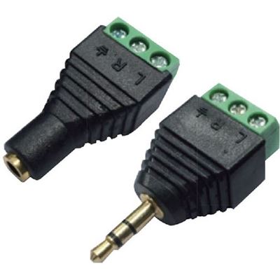 Dynamix 3.5mm Stereo to Wired Adapter, PAIR (Male and (A-ST35T)
