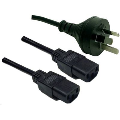 Dynamix 2M "Y" Power Cord. 3 Pin Plug to 2 IEC Female (C-POWERCY)