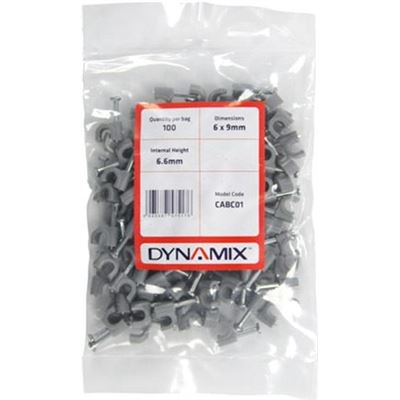 Dynamix Cable Clip (Bags of 100 pcs). Width 6 mm, Height 9mm (CABC01)