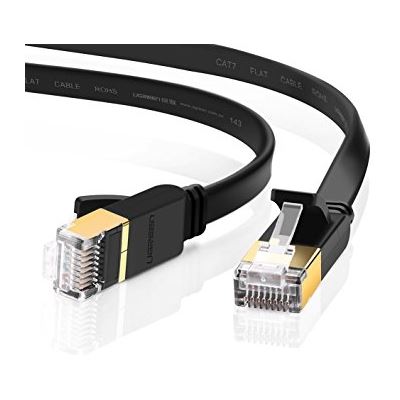 Edimax 1m Black 10GbE Shielded CAT7 Network Cable - Flat (EA3-010SFA)