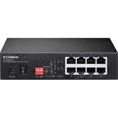 Edimax 8 Port 10/100 Switch w/ 4x PoE+ Ports (48Wmax) (ES-1008PHEV2)