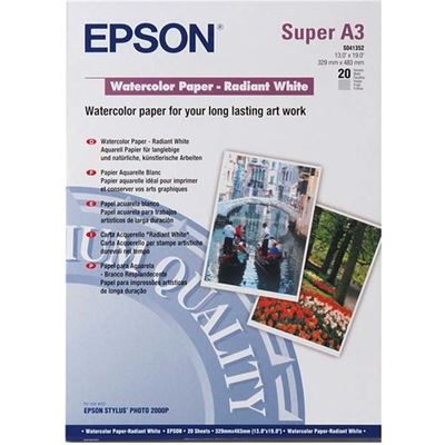 Epson S041352 A3+WATERCOLOUR PAPER 20 PACK (C13S041352)