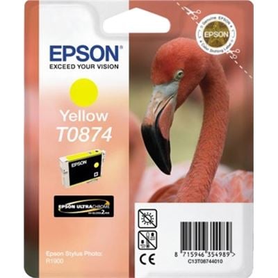 Epson T0874 Yellow Ink Cartridge For Stylus Photo R1900 (C13T087490)