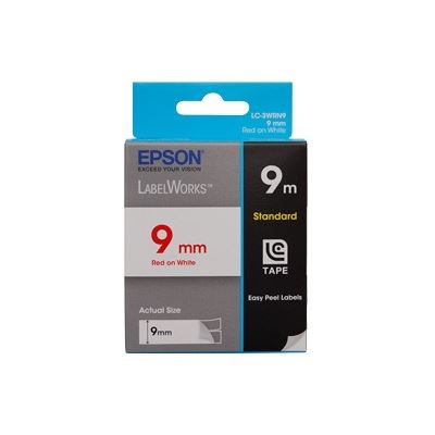 Epson Tape Standard 9mm Red on White 9 metres (C53S624101)