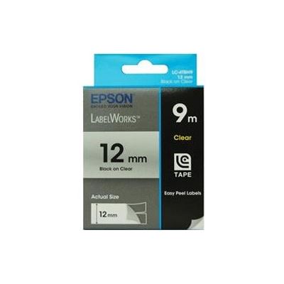Epson Tape Clear 12mm Black 9 metres (C53S625101)