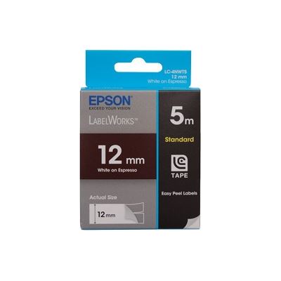 Epson Tape Toffy 12mm White on Expreso 5 metres (C53S625109)