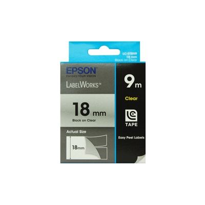 Epson Tape Clear 18mm Black 9 metres (C53S626101)