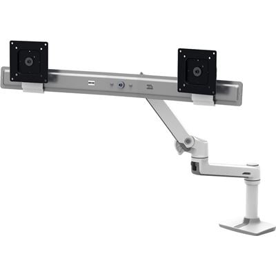 Ergotron LX Dual Direct Desk Mount Arm White (45-489-216)