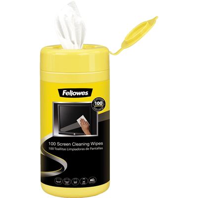 Fellowes 99703 Screen Cleaning Wipes - Tub of 100 (99703)