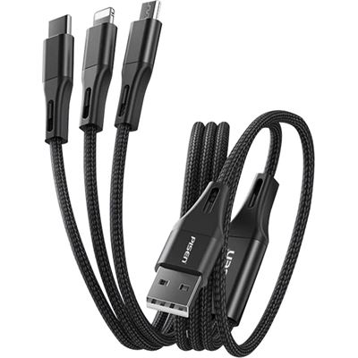 Generic Pisen Braided 3-in-1 USB-A to Lightning + USB (6902957227292)