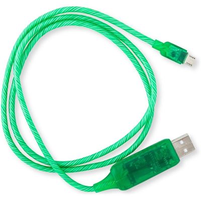 Generic Visible Flowing Micro USB Charging Cable - Green (CK-VS802-GN)