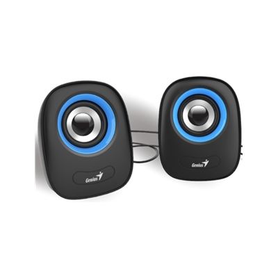 Genius SP-Q160 Black USB Powered Mini Speakers - Black/Blue (SP-Q160B)