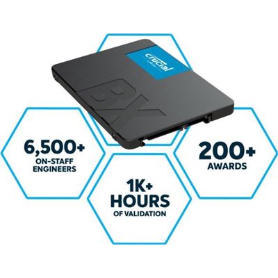 G.Skill Crucial BX500 480GB 2.5' SATA3 6Gb/s SSD  (CT480BX500SSD1-P)