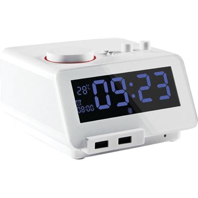 homtime Bluetooth Alarm Clock Speaker with USB charging (C12-WHITE)