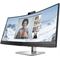HP E34m USB-C Conferencing Monitor JetBlack IRcam AHS CoreSet ZoomScreen1 FrontLeft (Left facing/Black, Silver)