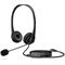 21C2 - HP Stereo USB Headset G2 Shadow Black Coreset Front Left Boom Down (Left facing/Shadow Black)