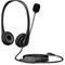 21C2 - HP Stereo USB Headset G2 Shadow Black Coreset Front Left Bottom Up (Left facing/Shadow Black)