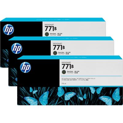 HP 771B 3-pack 775-ml Matte Black Designjet Ink Cartridges (B6Y23A)