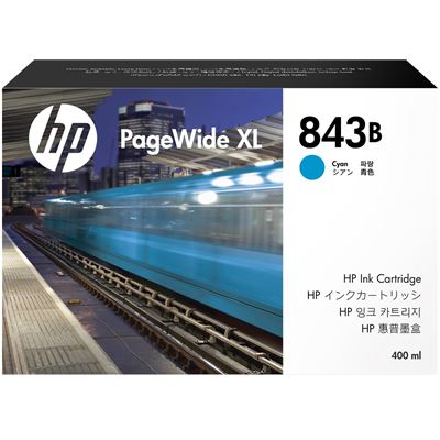 HP 843B 400-ml Cyan PageWide XL Ink Cartridge (C1Q62A)