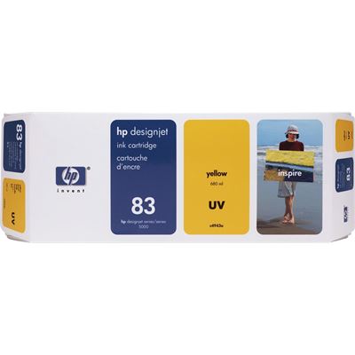 HP 83 680-ml Yellow UV Ink Cartridge (C4943A)