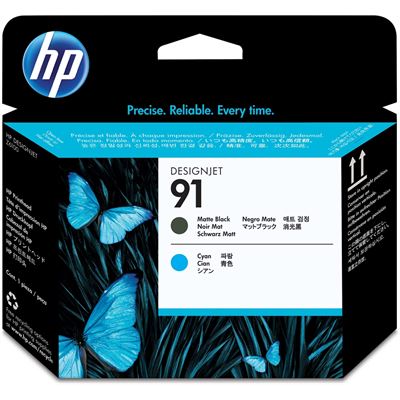 HP 91 Matte Black and Cyan Printhead (C9460A)