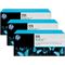 HP 771 3-pack 775-ml Light Cyan Designjet Ink Cartridges (Center facing)