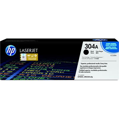 HP 304A Black LaserJet Toner Cartridge (CC530A)