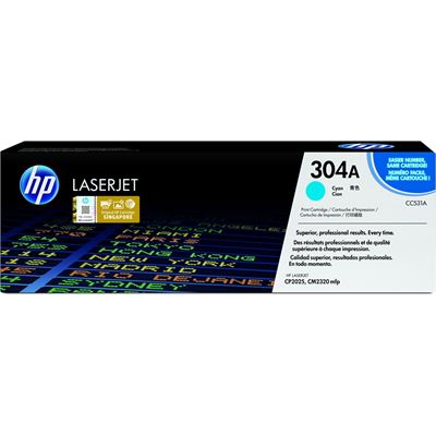HP 304A Cyan LaserJet Toner Cartridge (CC531A)