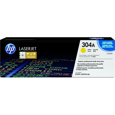 HP 304A Yellow LaserJet Toner Cartridge (CC532A)