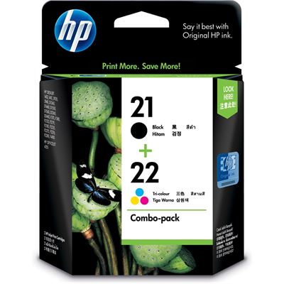 HP 21/22 Combo-pack Inkjet Print Cartridges (CC630AA)