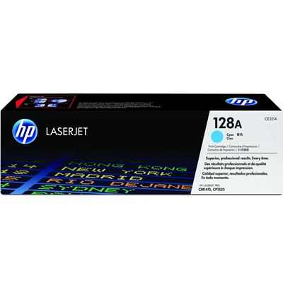 HP 128A Cyan LaserJet Toner Cartridge (CE321A)
