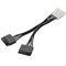 4-pin Molex to Dual SATA 6" Inch Y Splitter 15-Pin Power Adapter Cable (Center facing)