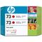 HP 73 2-pack 130-ml Chromatic Red Ink Cartridges (Center facing)
